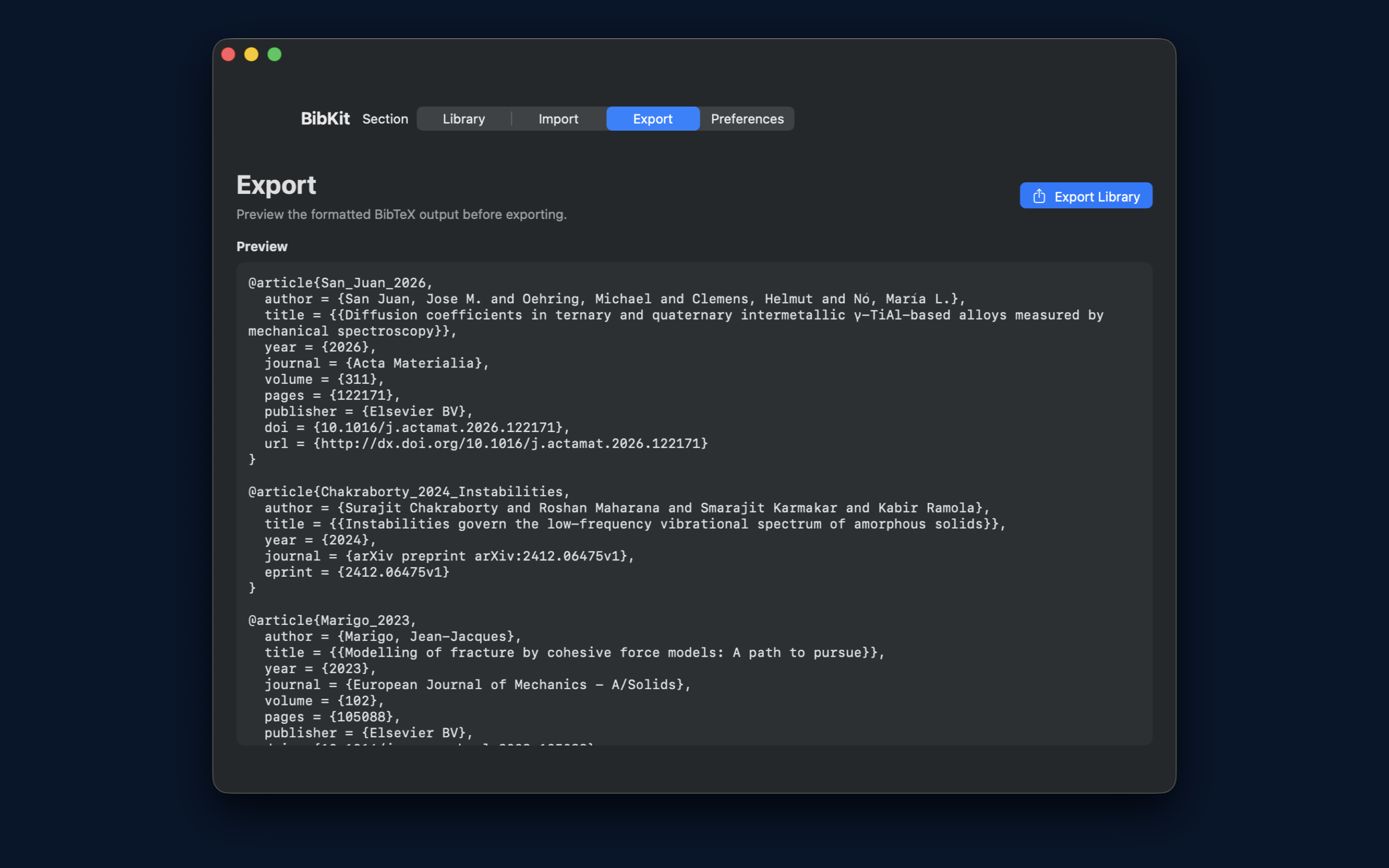 BibKit citation editor screenshot