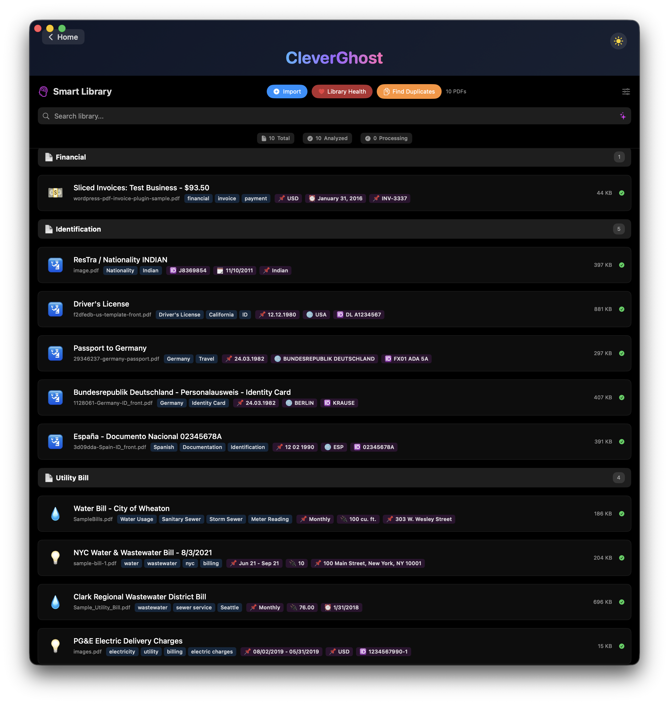 Personal categorization grid