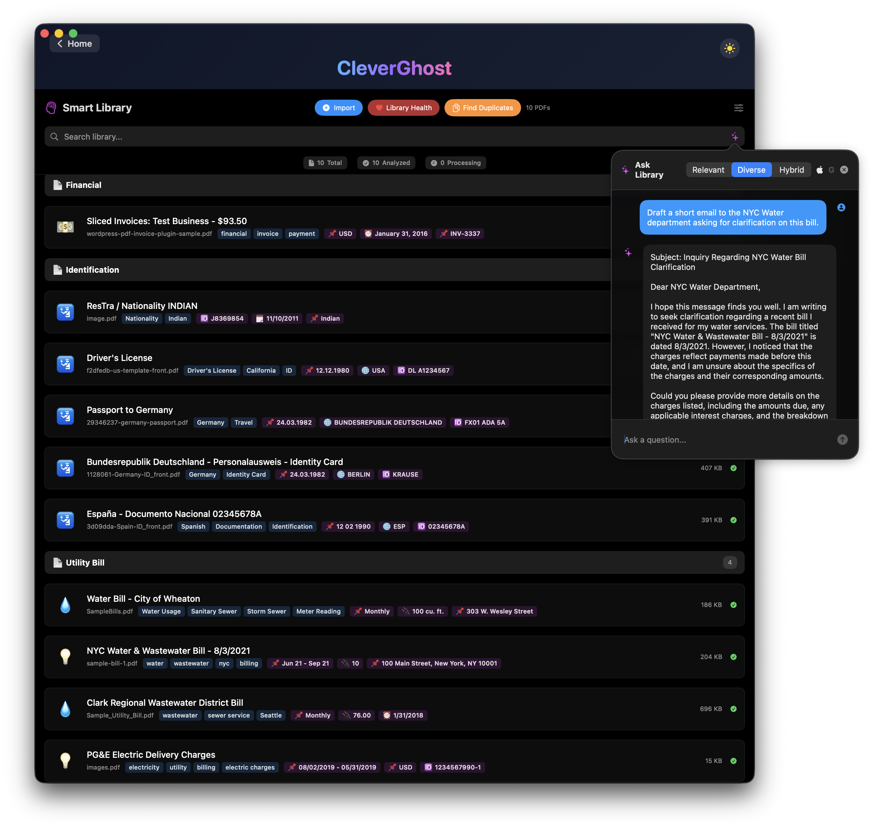 AI drafting a bill inquiry