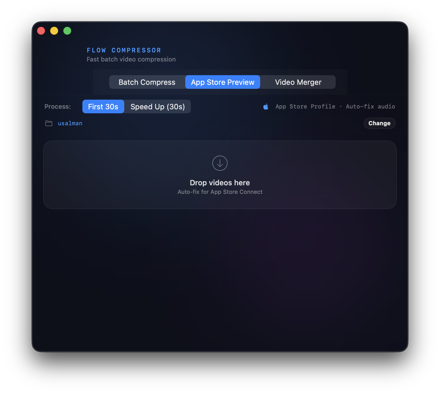 App Store Preview — auto-configure videos for App Store Connect