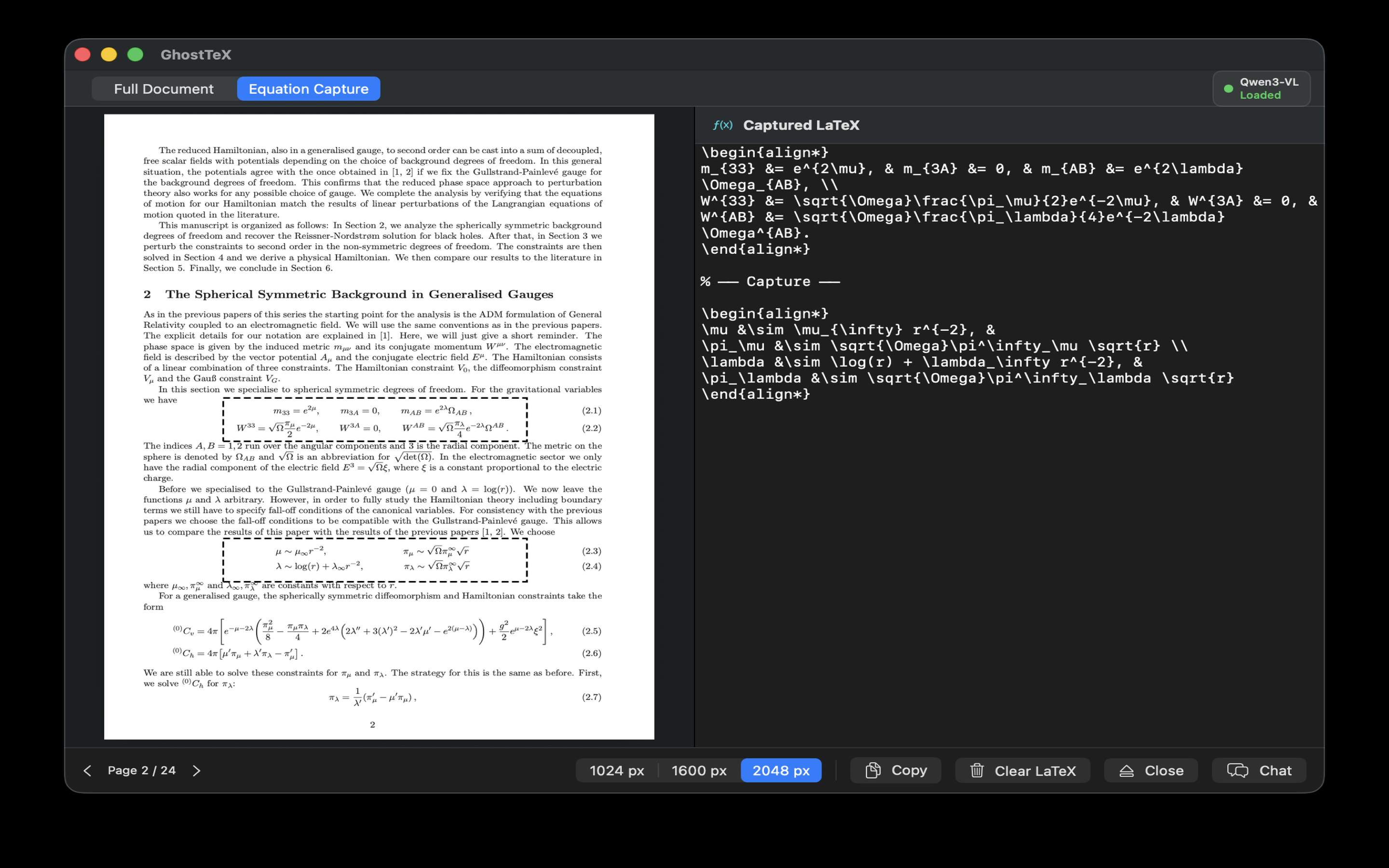 GhostTeX — Equation Capture