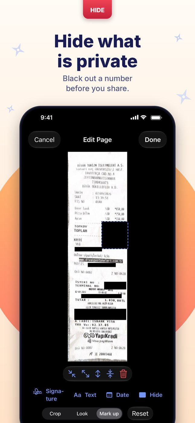 Hide what is private: black out a number before you share
