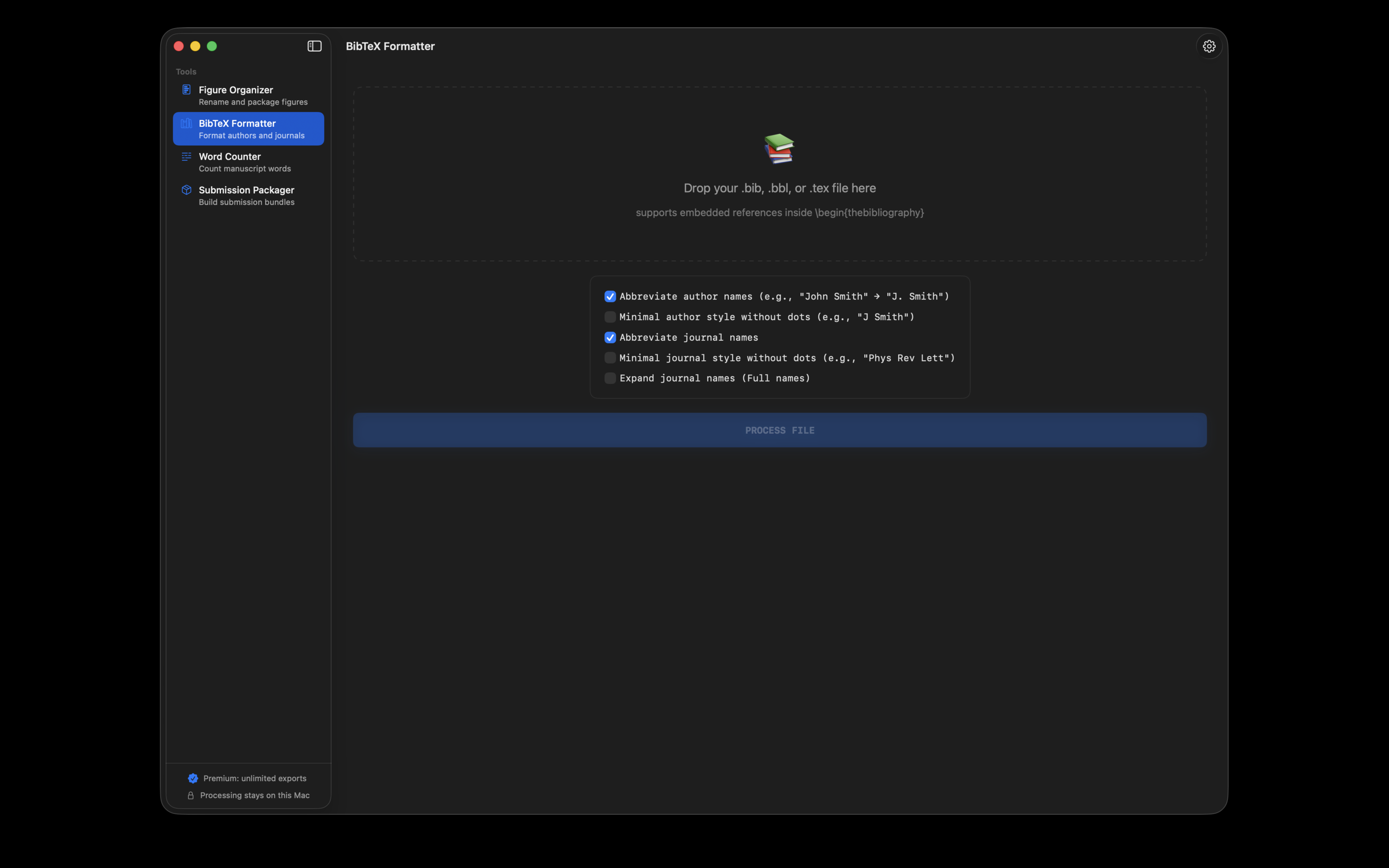 BibTeX Formatter interface