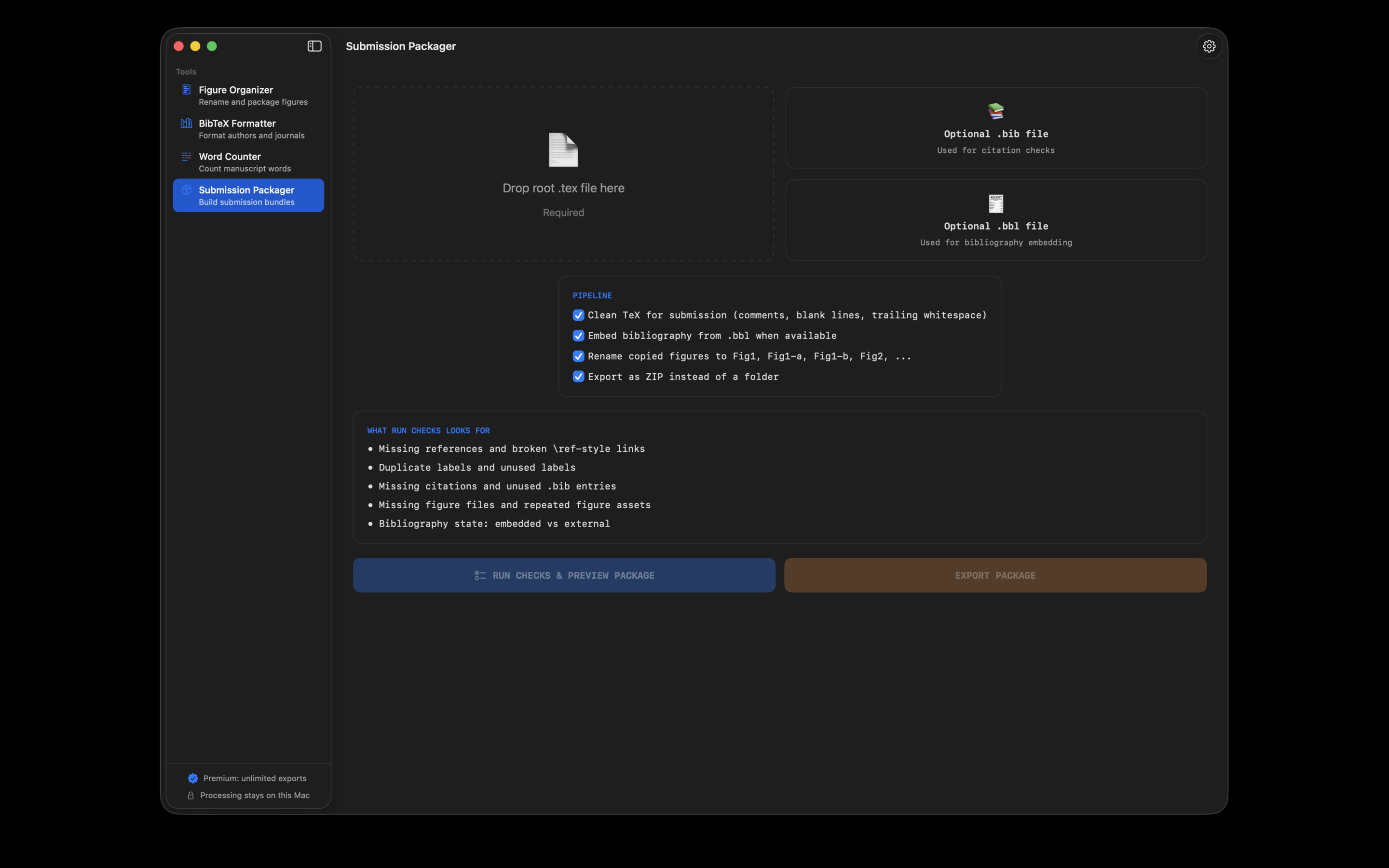 Submission Packager interface