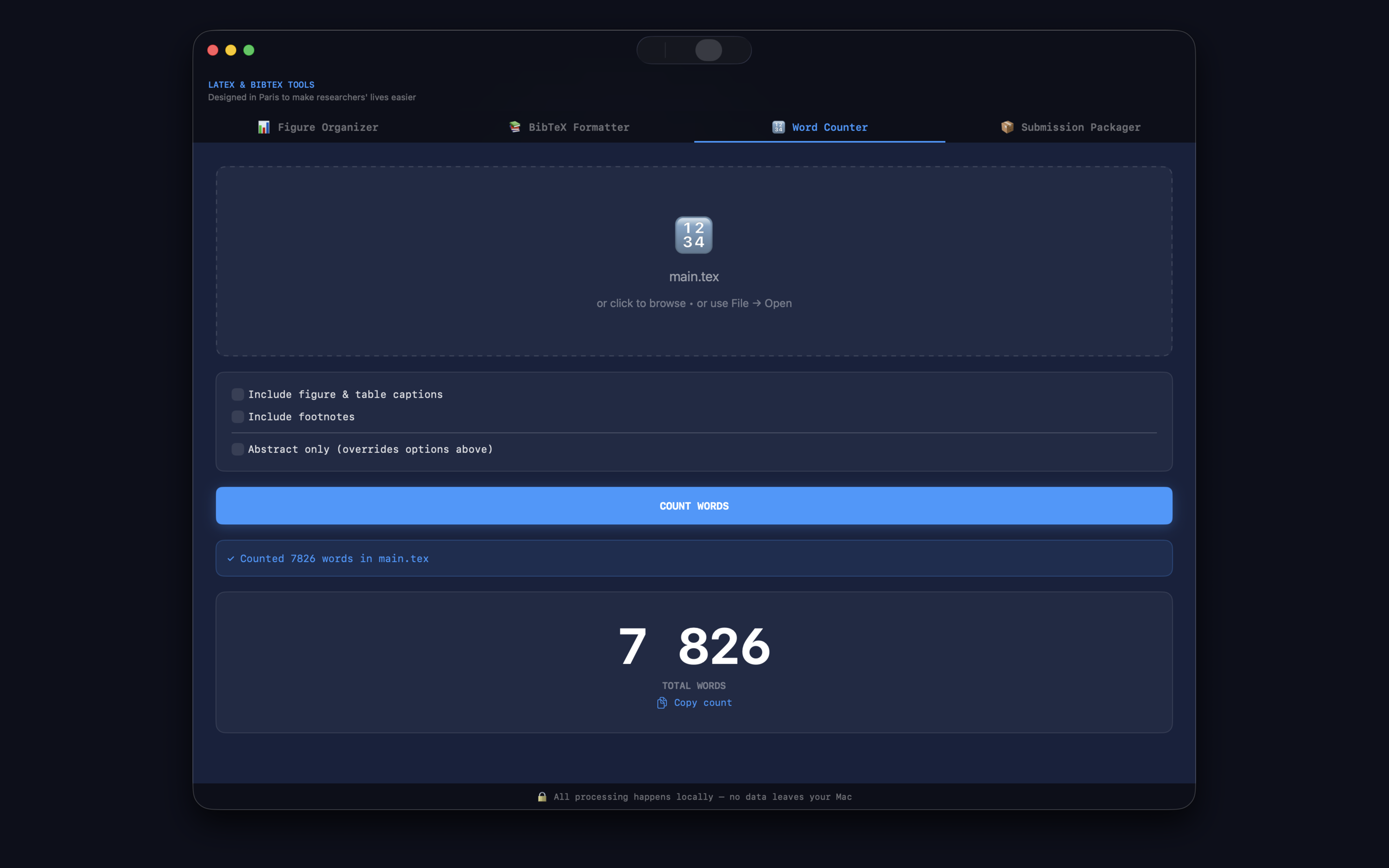 Word Counter Interface